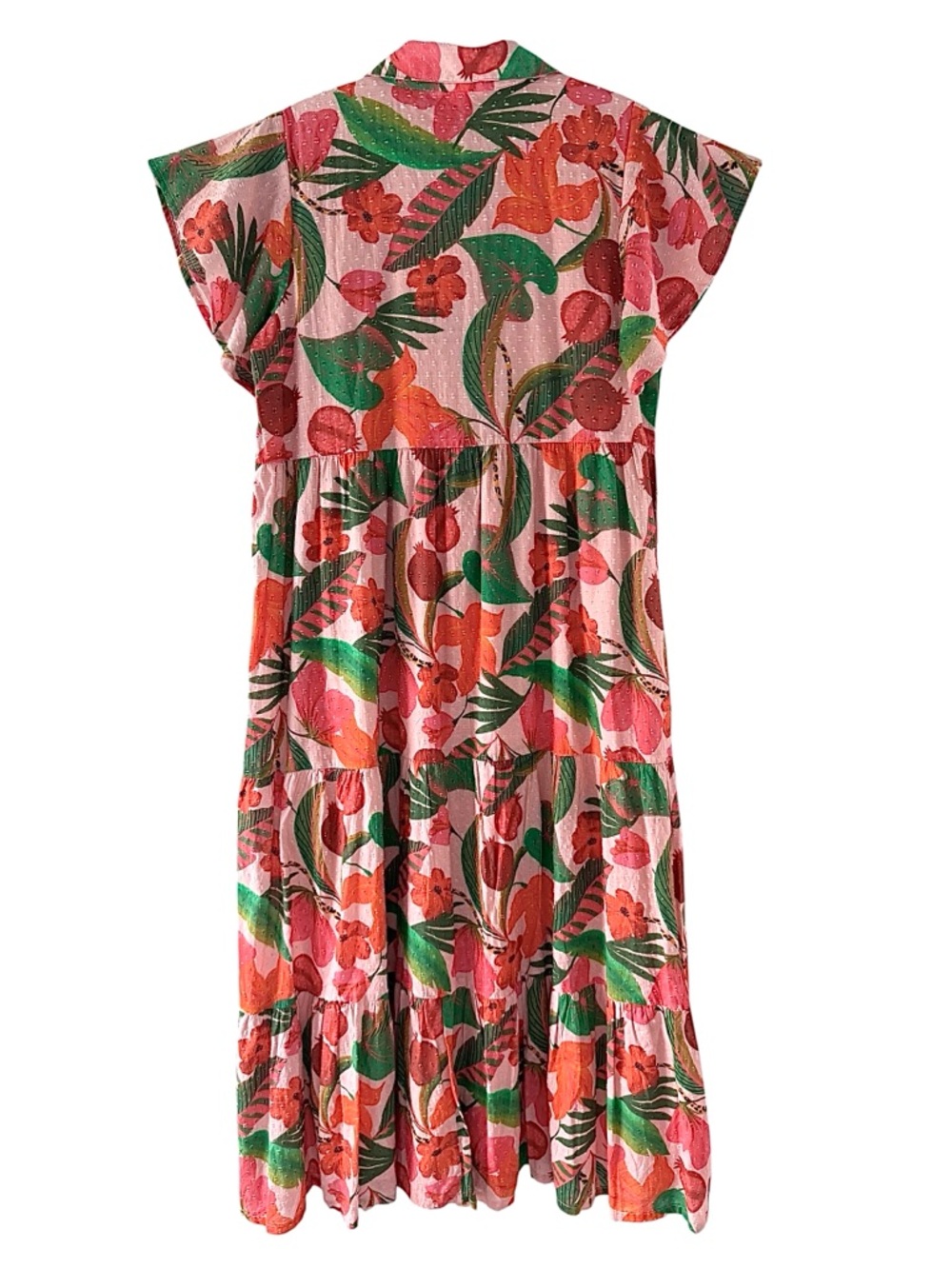 Briton Court Frenchi Maxi Dress Floral Viscose Coral Green Size Medium NWT - Picture 5 of 12